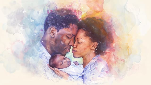 Diverse Texas family with newborn